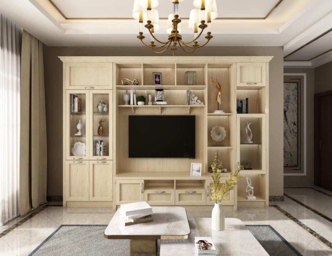 全鋁電視柜-01（風(fēng)格：簡(jiǎn)歐；顏色：暖白）