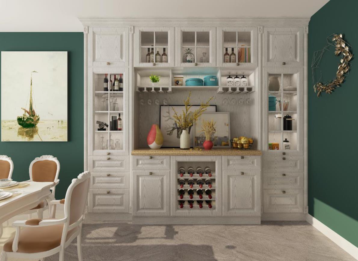 全鋁酒柜-01（風格：簡歐；顏色：白橡）
