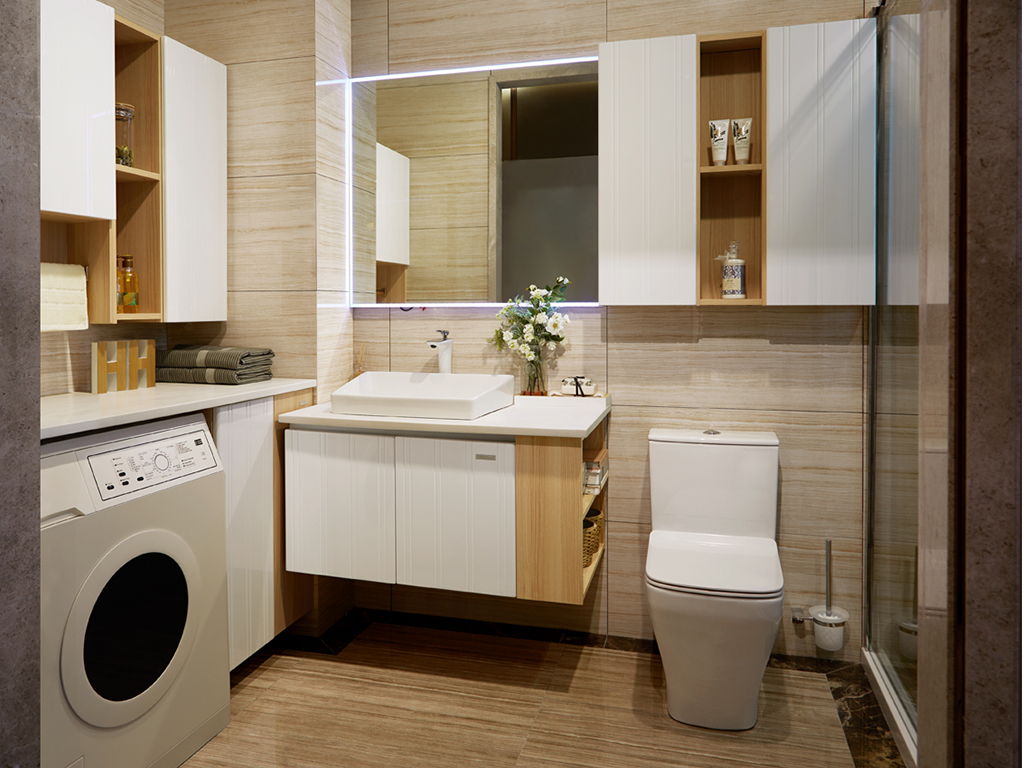 全鋁浴室柜-02（風(fēng)格：現(xiàn)代；顏色：楓木暖白）